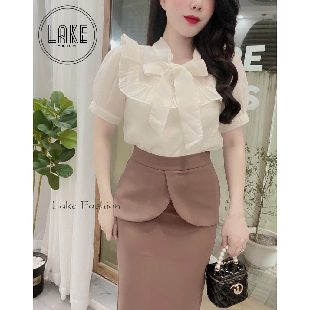 Chân váy bút chì, chân váy công sở phối vạt tròn cánh hoa điệu đà Lake Fashion | BigBuy360 - bigbuy360.vn