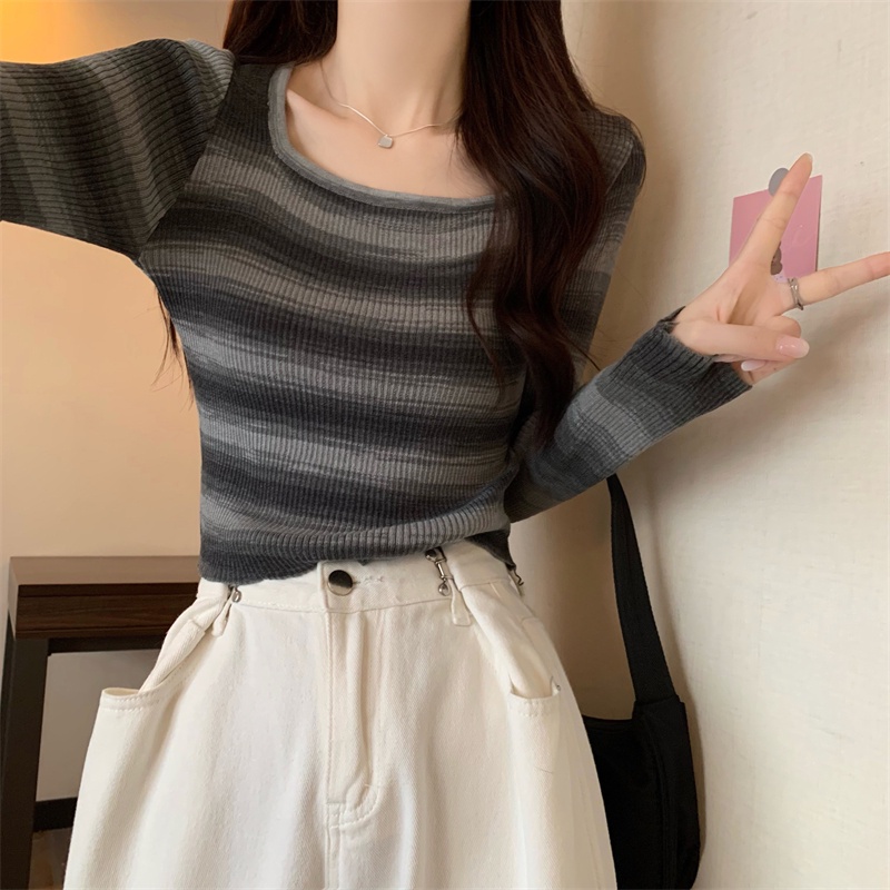 Áo sweater SUXI dệt kim tay dài dáng ôm dễ phối đồ thời trang mùa thu cho nữ