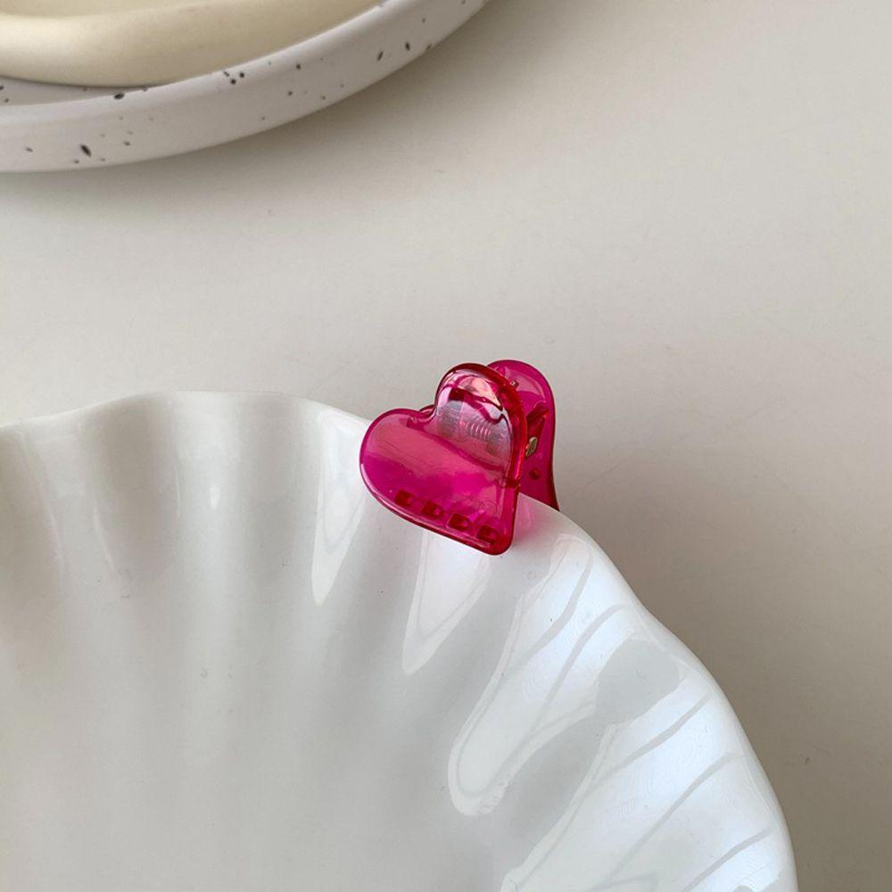 IVORY Kẹp Tóc Hình Trái Tim Bằng Nhựa Acrylic Trong Suốt Phong Cách Retro Dễ Thương Cho