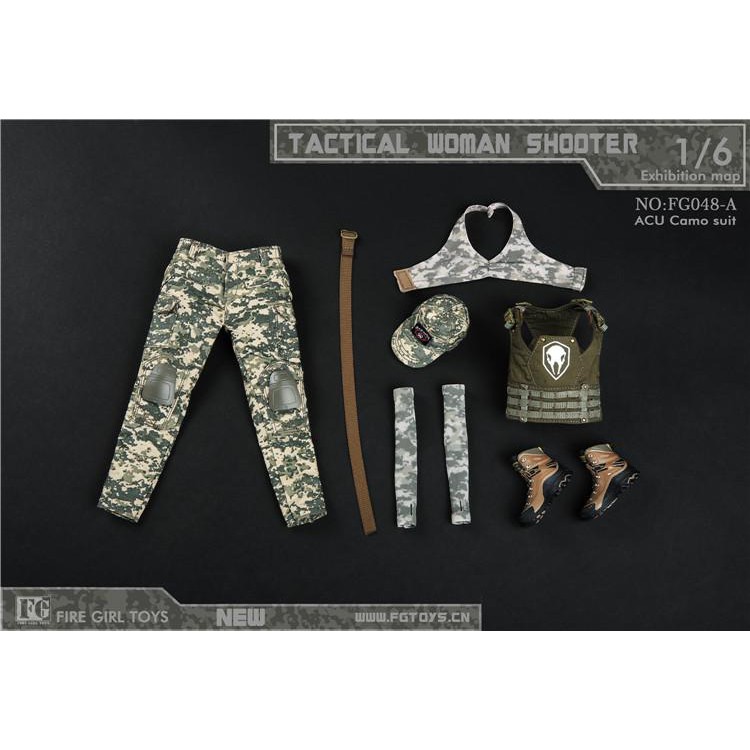 Trang phục mô hình lính đặc nhiệm nữ action figure 1/6 chính hãng Fire Girl