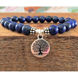 Vòng tay xâu hạt đá Lapis Lazuli thời trang chất lượng cao 
