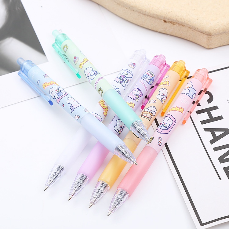 Bút Gel Bấm Ngòi 0,5mm Có Đệm Tay Họa Tiết Ngộ Nghĩnh Đáng Yêu KUMI STORE