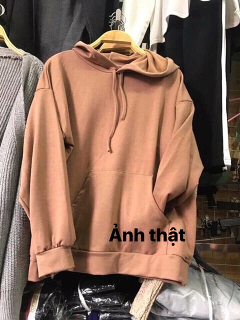 Áo hoodie nỉ dài tay trơn nam nữ 🍒FREESHIP🍒 áo đông xuân dáng rộng unisex đen trắng hồng xanh | BigBuy360 - bigbuy360.vn