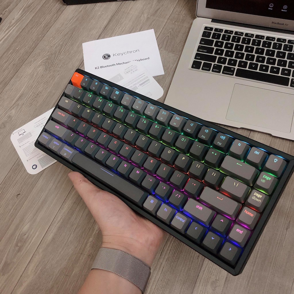 Bàn phím cơ không dây Keychrone K2 RGB thân hợp kim Metal nhôm Fullbox new 100% | BigBuy360 - bigbuy360.vn