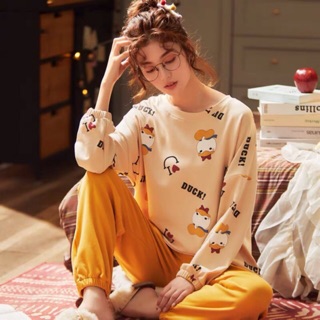 Bộ ngủ nữ, đồ mặc ở nhà chất cotton dễ thương rộng rãi có ảnh thật