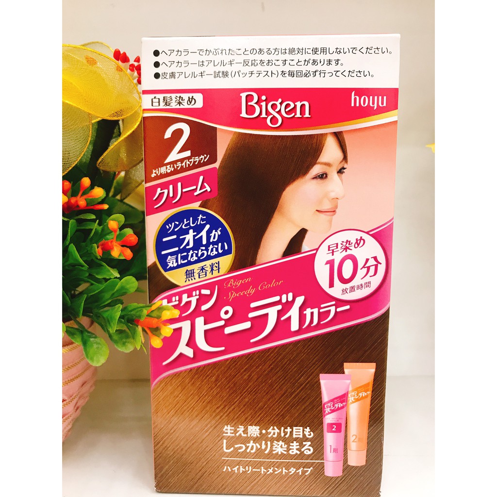 Thuốc nhuộm tóc Nhật Bản Bigen Hoyu 2 dạng tuýp (màu nâu sáng chói)
