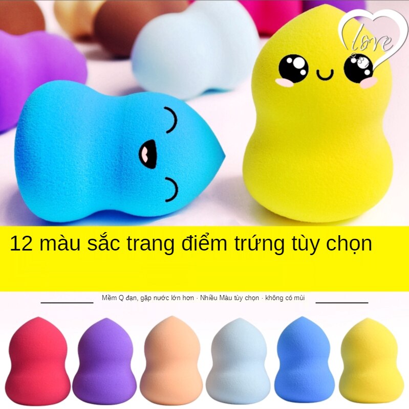 Mút Trang Điểm Hình Quả Trứng 12 Màu Tùy Chọn