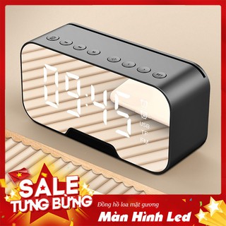 Đồng hồ loa g10 mặt gương hiển thị đèn led - loa bluetooth - đài fm - đồng hồ báo thức 3 in 1