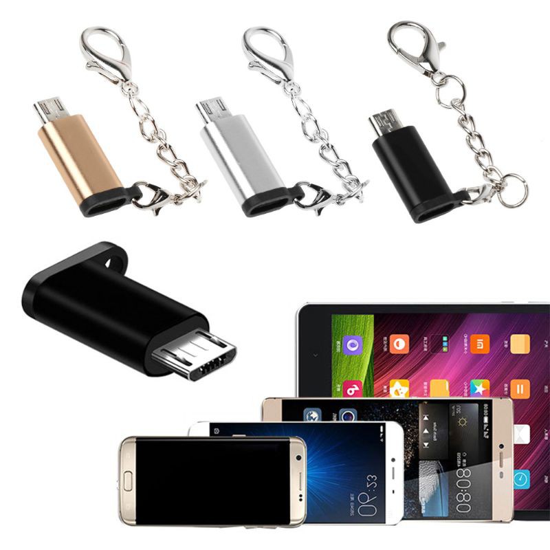 Đầu chuyển đổi USB type C sang Micro USB có dây xích cho điện thoại Samsung Xiaomi Android