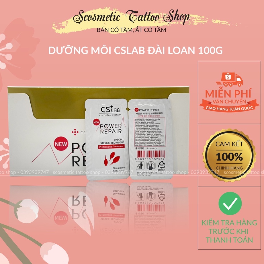 Dưỡng xăm Môi Cslab Đài loan , Dưỡng ẩm tái tạo da giúp nhanh Bong Da-1 Hộp/100 gói