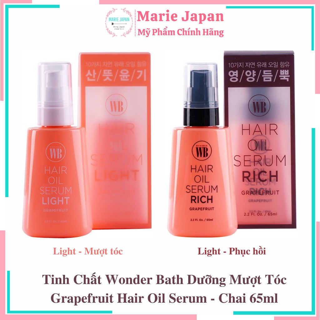 Tinh Chất Dưỡng Làm Mượt Tóc Byvibes Wonder Bath Grapefruit Hair Oil Serum - Chai 65ml