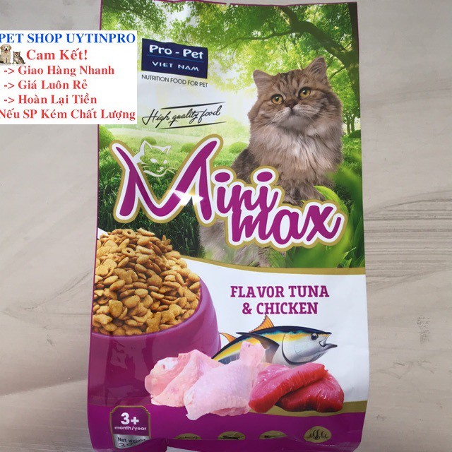 THỨC ĂN HẠT CAO CẤP CHO MÈO Minimax Vị cá ngừ và gà Gói 350g Xuất xứ Pro-Pet Việt Nam