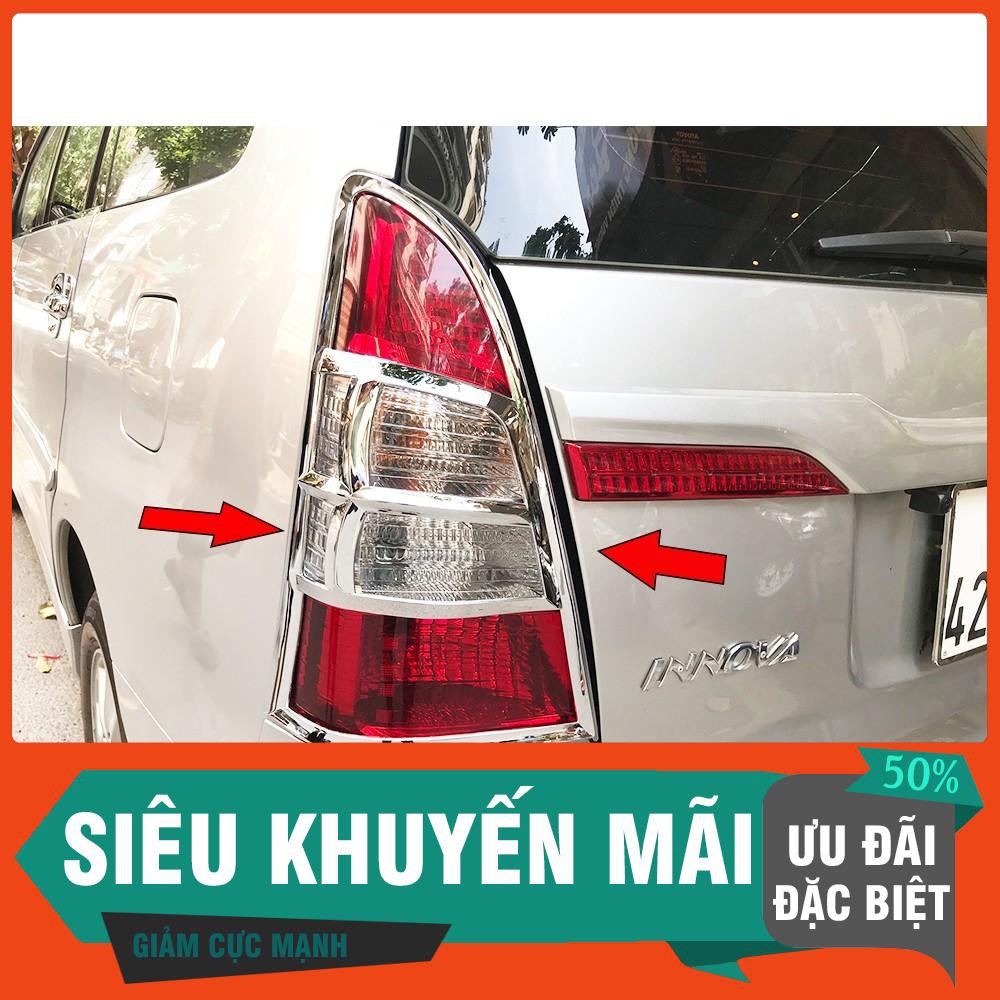 Ốp viền đèn pha, hậu xe Toyota Innova 2012-2016 mạ crom cao cấp