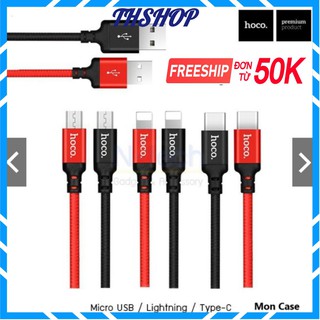 Cáp Sạc Nhanh Dây Dù Hoco X14 Iphone/Ipad/Androi/TypeC Chính Hãng 1M/2M-Thshop