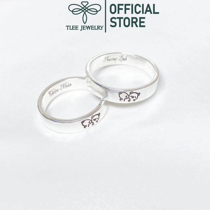 Nhẫn đôi bạc bản trơn dày khắc laser đeo đôi, đeo nhóm TleeJewelry ND0105 (MIỄN PHÍ KHẮC CHỮ)