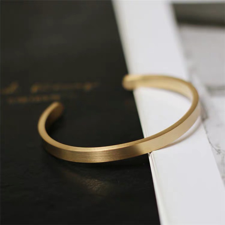 Vòng đeo tay thép titan mạ vàng hồng 18k phong cách âu mỹ đơn giản dễ phối đồ thời trang dành cho cặp đôi/ bản lớn