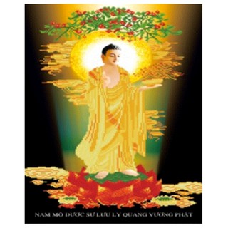 Tranh Thêu Chữ Thập 3D Dược Sư Lưu Ly Quang Vương Phật LV3291 , DV6178 (KHÁCH TỰ THÊU) kt:43X67CM