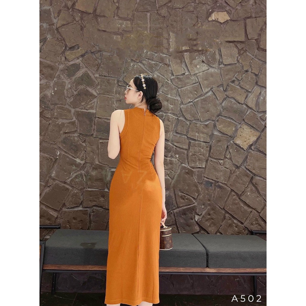 VÁY BODY GÂN XẺ TÀ, không tay,cộc tay, gân dày mặc body tôn dáng, size S M L | BigBuy360 - bigbuy360.vn