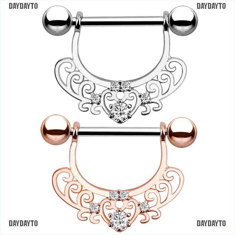 Khuyên Xỏ Lưỡi / Nhũ Hoa Bằng Thép Pha Lê