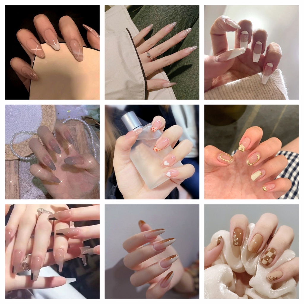 Bộ Móng Tay Giả Thời Trang Đơn Giản Kèm Keo Dán