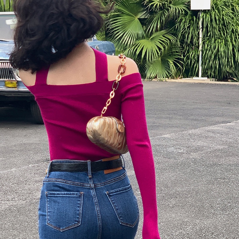 Áo sweater dệt kim ôm dáng thời trang trẻ trung cho nữ