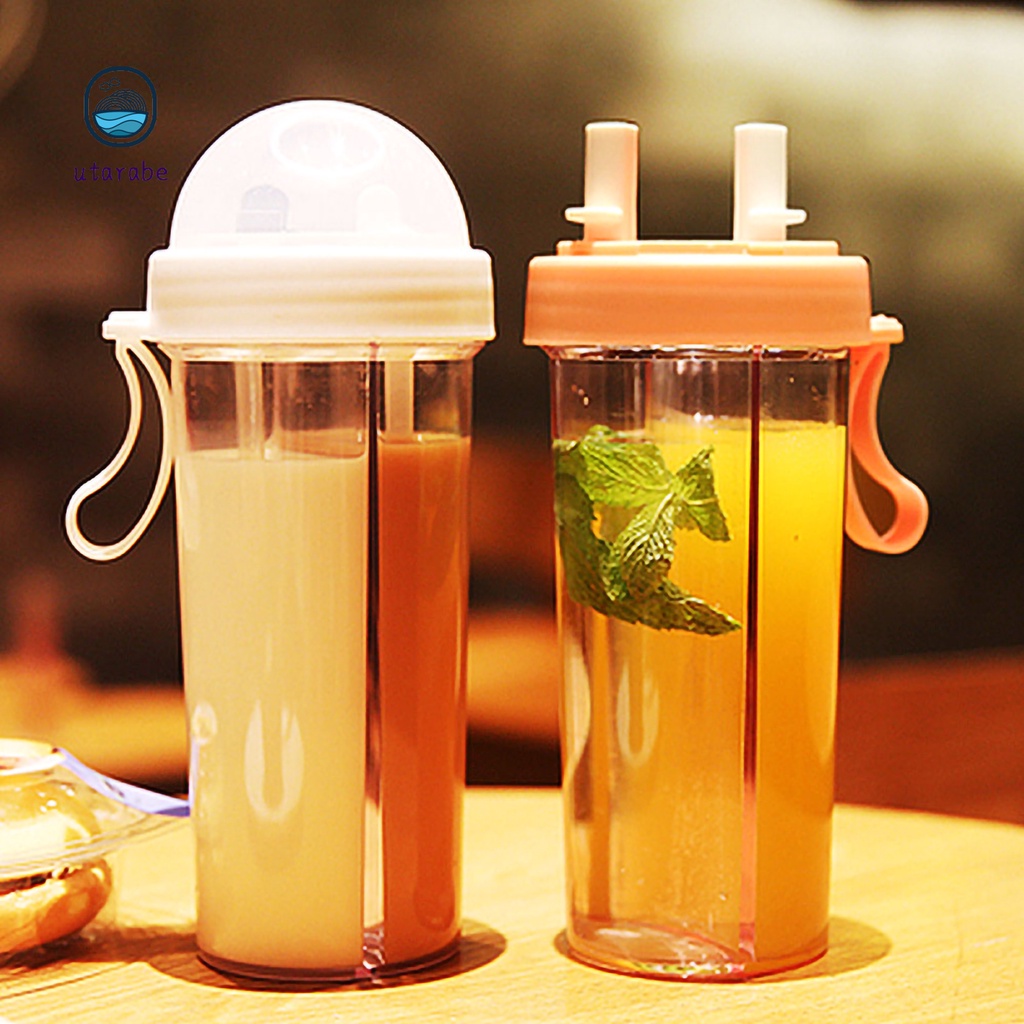 Bình nước có hai ngăn ống hút 420/600ml