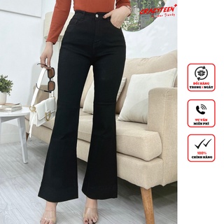 Quần jeans dài ống loe nữ crazyteen lưng cao tôn dáng k0483