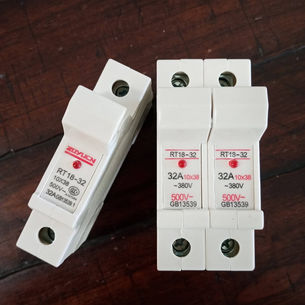 Cầu chì 16A 32A, kèm đế cầu chì 1P 2P