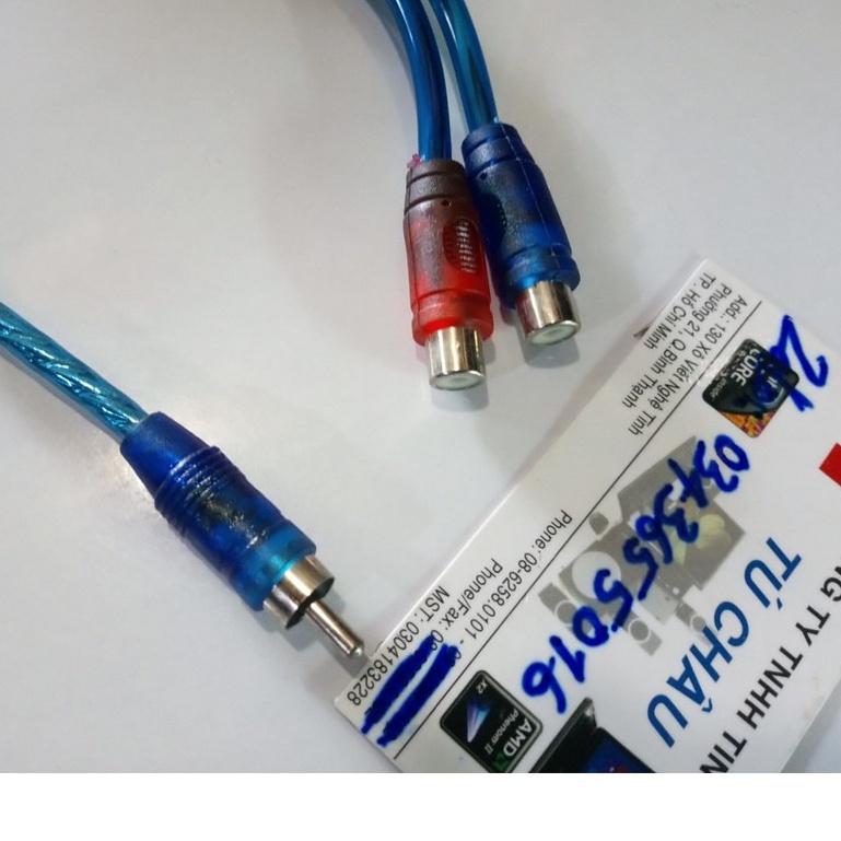 Cáp âm thanh AV: 1 đầu AV  ra 2 đầu AV