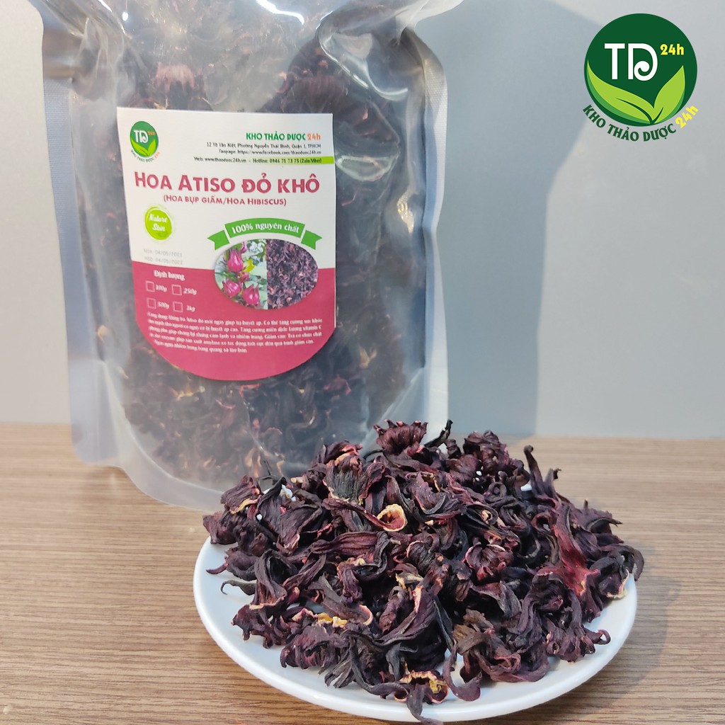 Hoa Atiso đỏ khô (Hoa bụp giấm/Hoa Hibiscus) [100 gram] I Kho Thảo Dược 24h