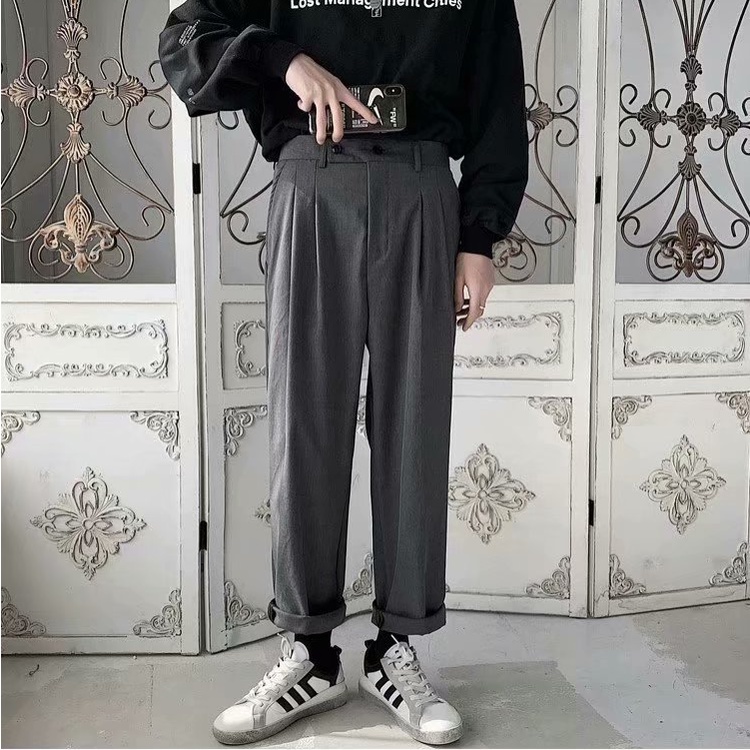 Quần Tây Nam Ống Rộng Phong Cách Hàn Quốc Mới