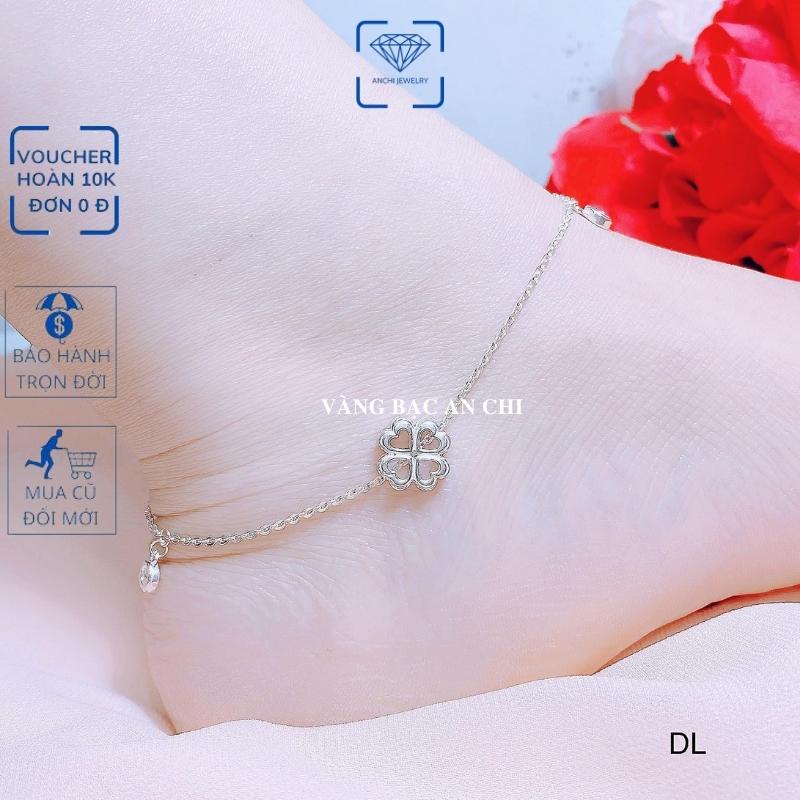 Lắc chân nữ bạc ta mix chuông , chuồn chuồn , túi tiền , quả lắc , bông hoa , ngôi sao, Anchi jewelry