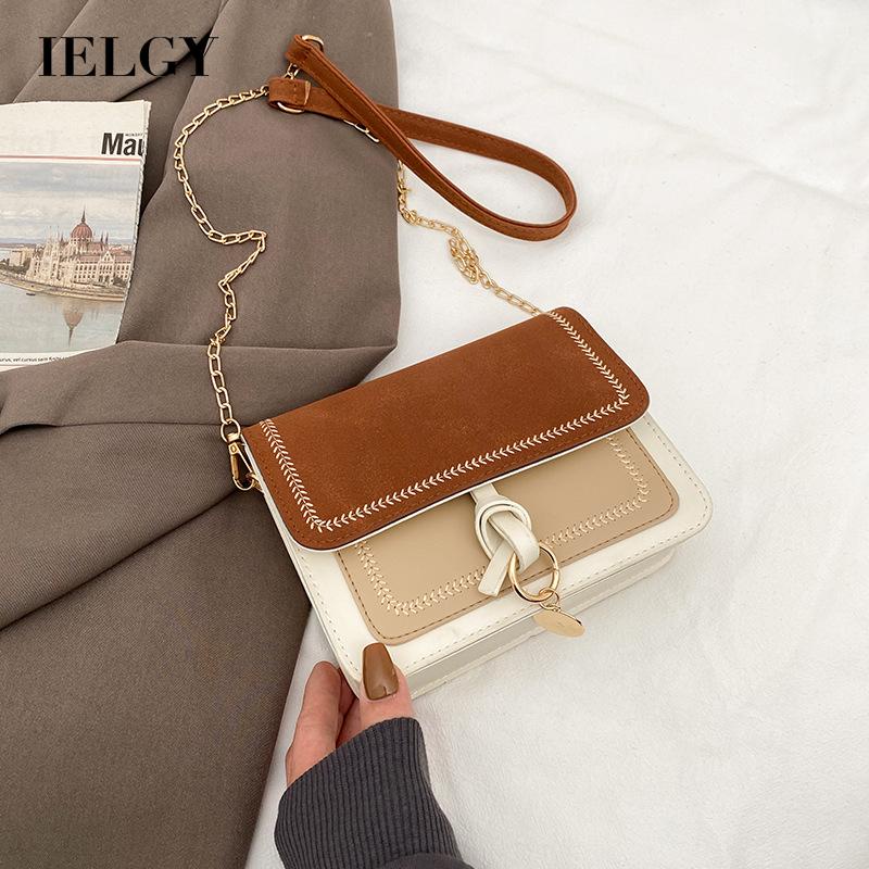 Túi đeo chéo màu sắc tương phản phong cách Hàn Quốc đơn giản