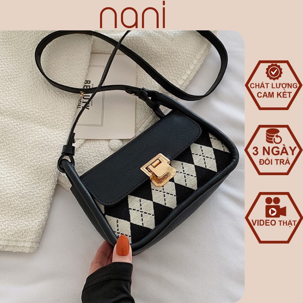 Túi xách nữ đeo chéo , đeo vai GOOD BASIC C09 viền nổi caro khóa kim loại phong cách hàn quốc giá rẻ HT71