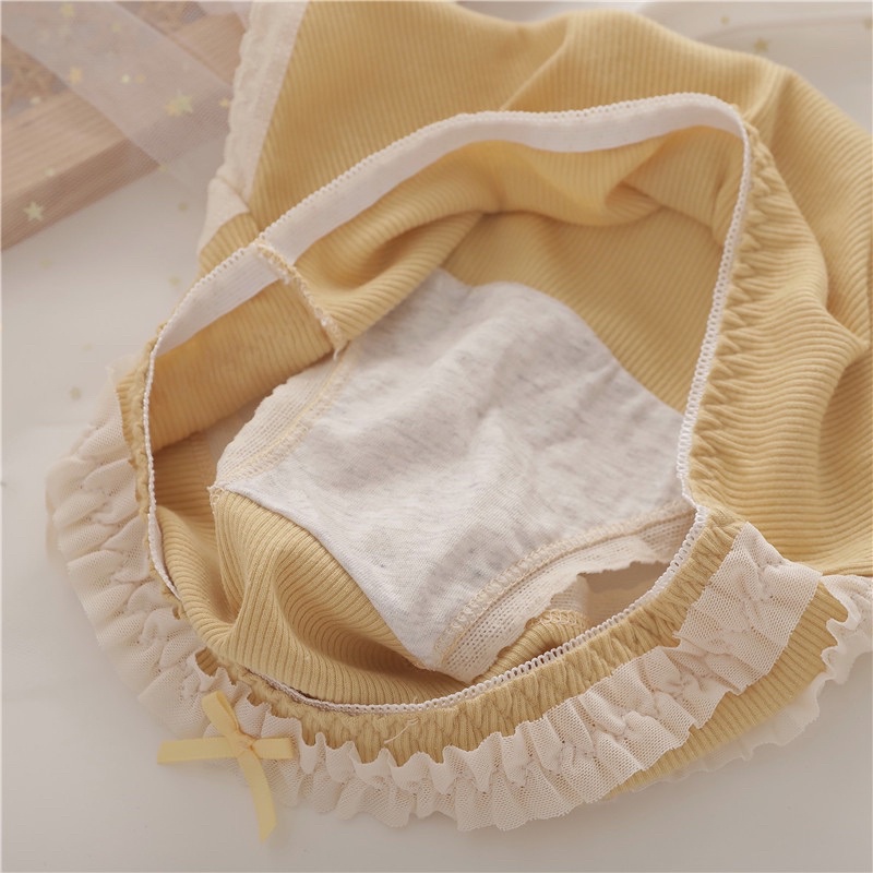 Quần Lót Nữ Cotton Tăm Siêu Dáng Yêu Hàng Đẹp Họa Tiết Hoa Hoàng Kim.