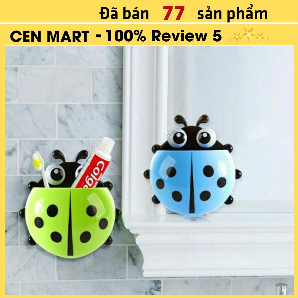 Giá Treo Để Bàn Chải, Tuýp Kem Đánh Răng HÌNH CON BỌ Rùa Ngộ Nghĩnh - Kệ Hút Chân Không Treo Tường Cen Mart