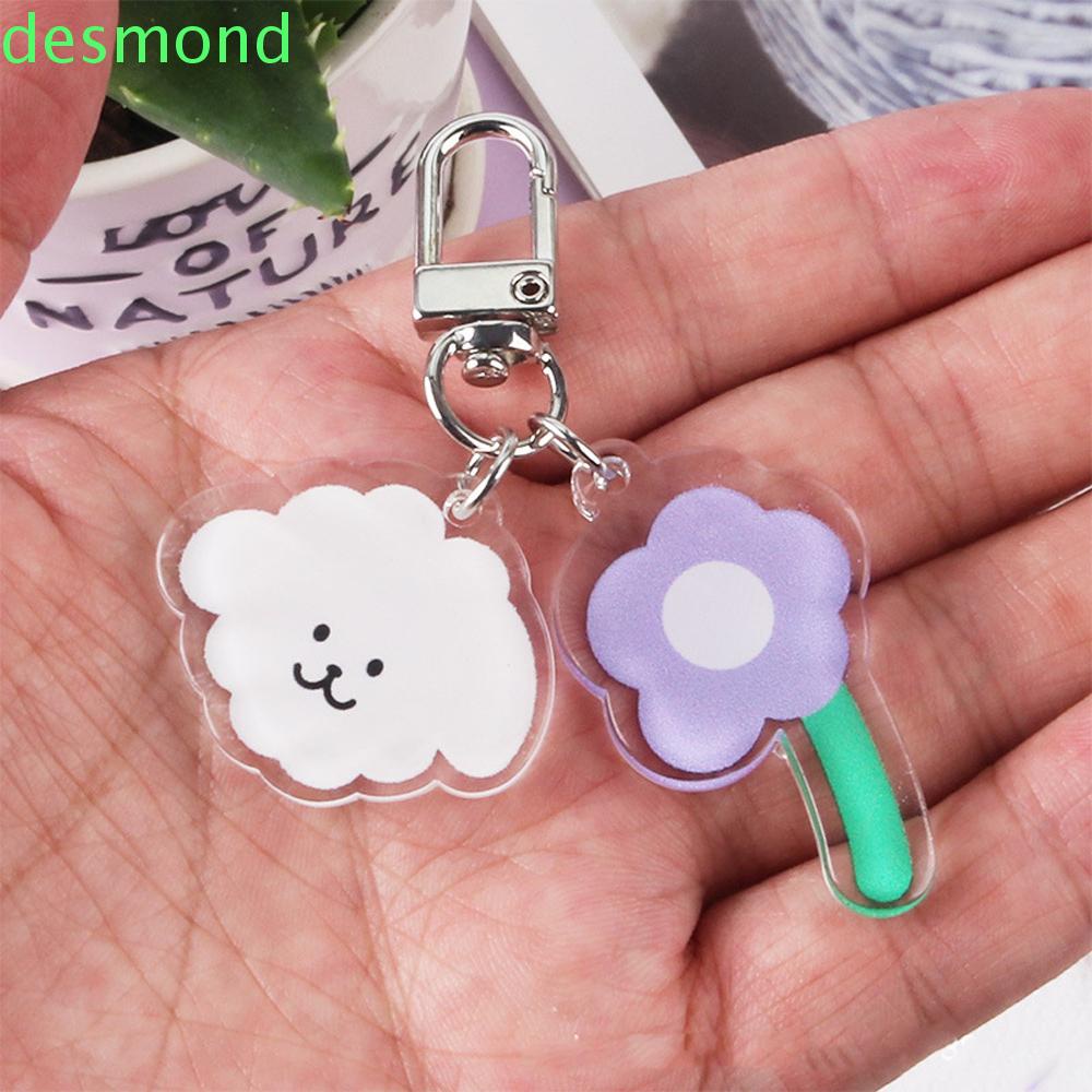 1 móc khóa hình chú chó hoạt hình màu tím đính hoa thời trang