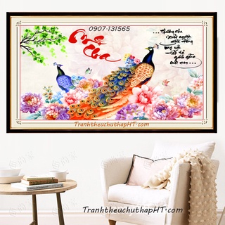 Tranh đính đá cha mẹ lg1056: 75*50cm - tự đính