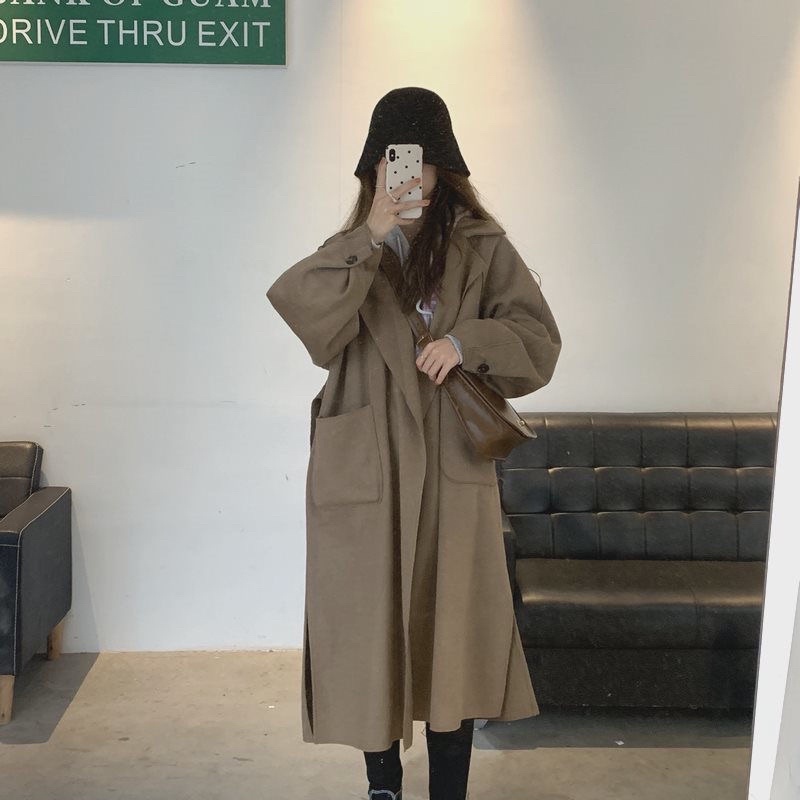 Áo Khoác Dạ Ép Dáng Dài Phong Cách Hàn Quốc Kèm Ảnh Thật