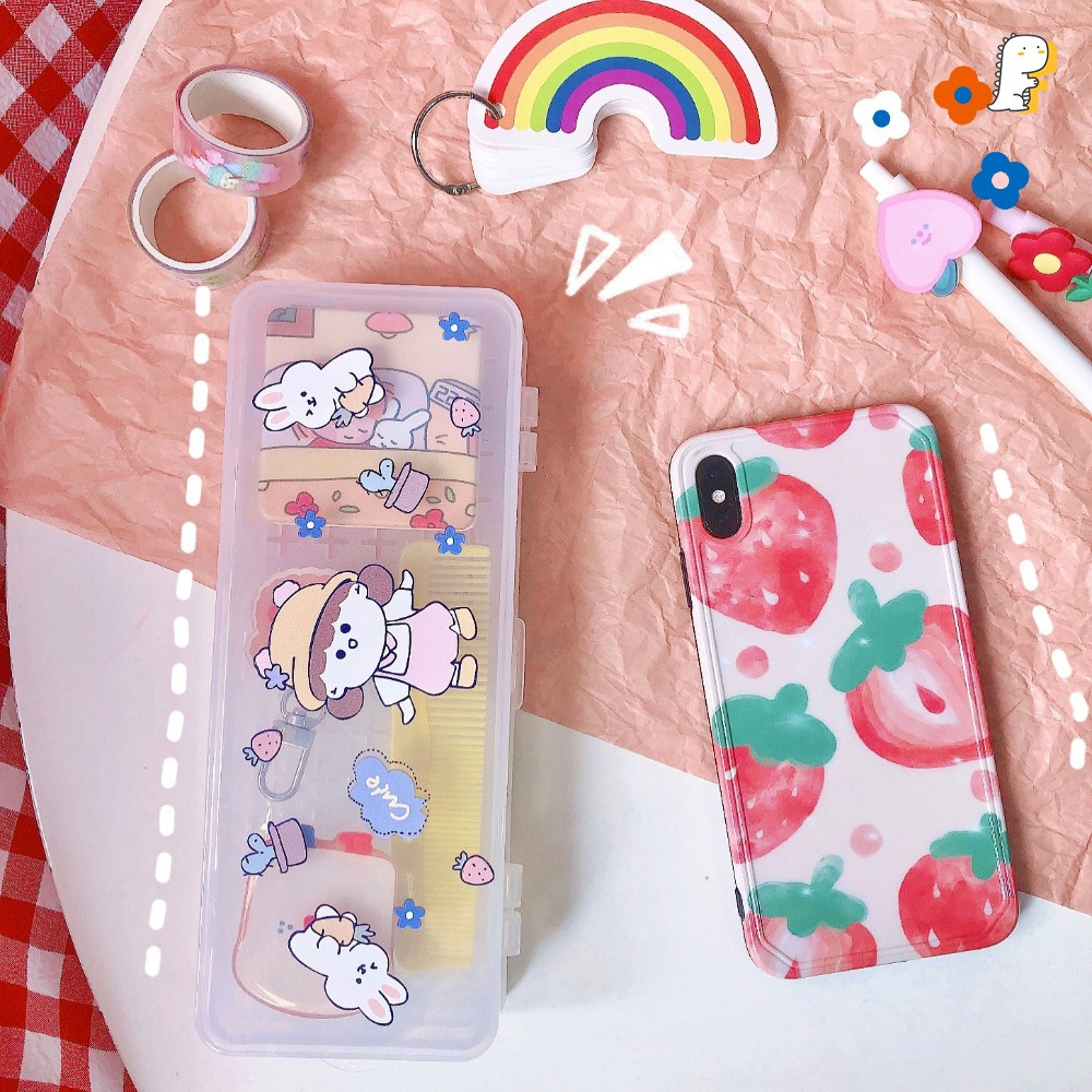 Hộp bút nhựa hai mặt nhiều hình