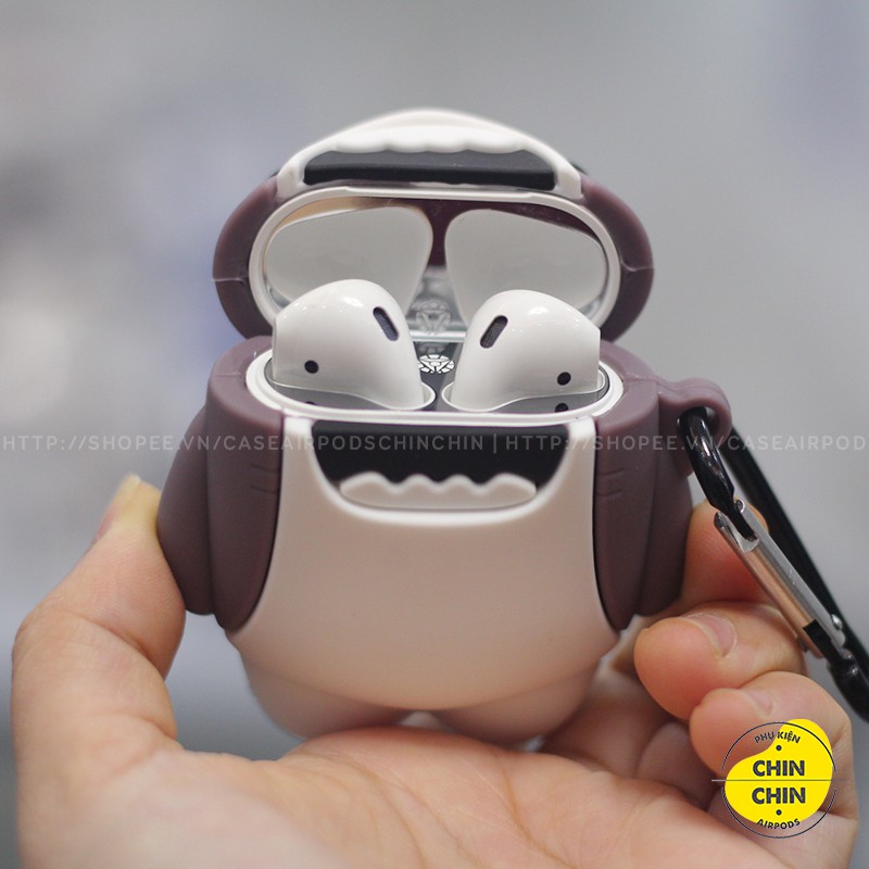 Case Vỏ Bao Airpods Đựng Tai Nghe Airpod 1 2 Pro Cá Mập Siêu Dễ Thương Bằng Silicon Dẻo - Chin Chin Shop