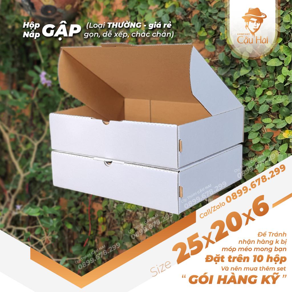 Set 5 Hộp carton nắp GẬP 25x20x6