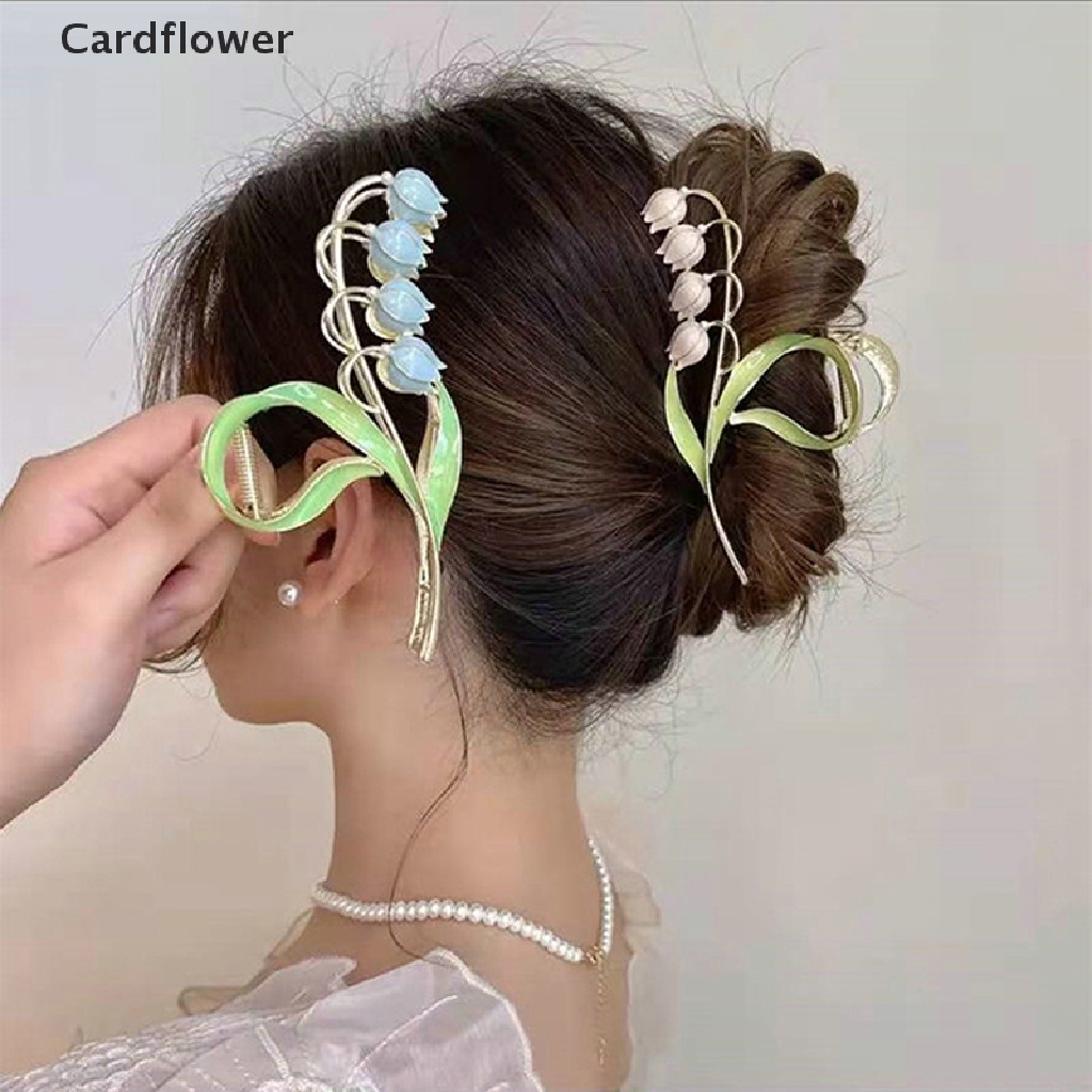 &lt; Cardflower &gt; Kẹp Tóc Móng Vuốt Đính Hoa Chuông Xanh Lam Thanh Lịch Đang Giảm Giá