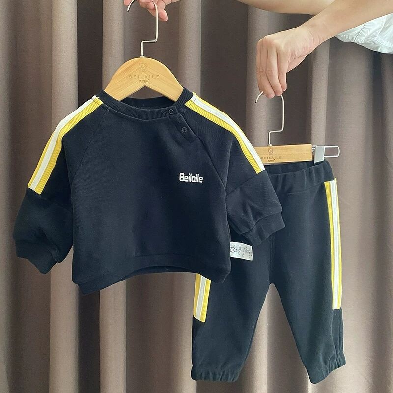 [Mã FARSBR242 giảm 15% đơn 99K] Bộ Quần Áo Nỉ Coton Dài Tay Cho Bé Beilaile [BNI01] - Babi mama