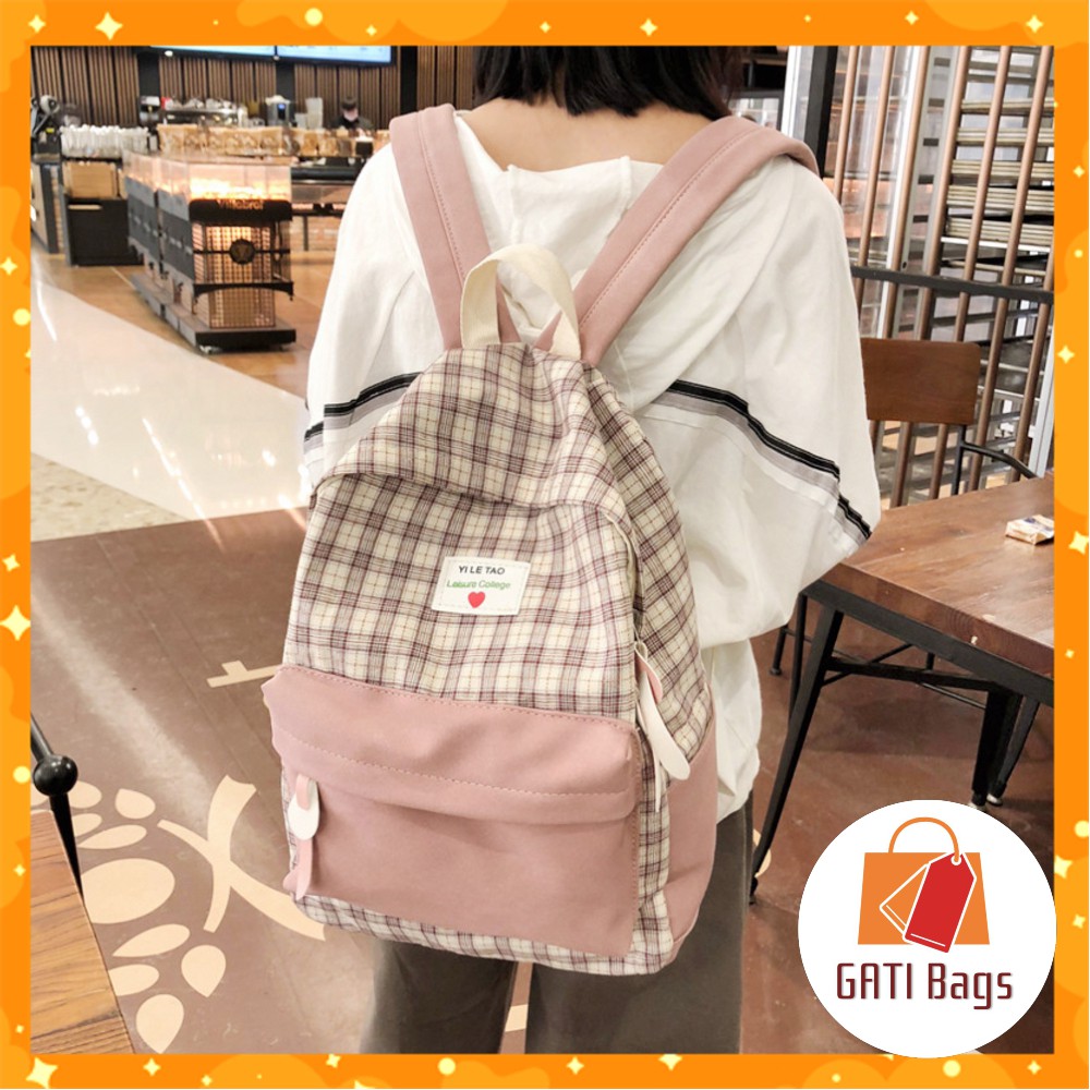 Balo Thời Trang Nữ 💖𝐅𝐑𝐄𝐄 𝐒𝐇𝐈𝐏💖 Balo Nam Nữ Size 40*28 Vừa A4, Laptop 14 Inch (BL-129)