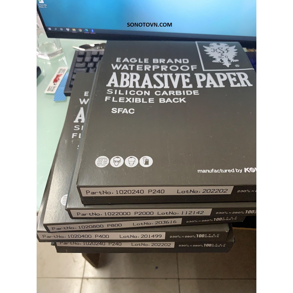 Giấy nhám Kovax nhập khẩu Nhật Kích thước 23x28cm P100, P240, P320, P400, P600, P800, P1000, P1200, P1500, P2000