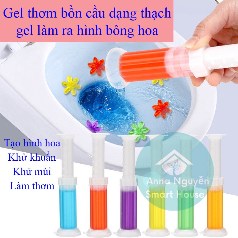 Gel thơm khử mùi bồn cầu tạo hình bông hoa , gel khử trùng bồn cầu, với 6 mùi hương cho toilet