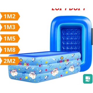 Bể Bơi Phao 2-3 Tầng Cho Bé Hình Chữ Nhật,  Đầy Đủ Kích Thước
