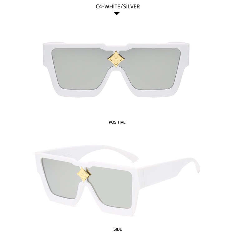 Kính Mát Gọng Vuông To In Họa Tiết Ngôi Sao Phong Cách Âu Mỹ Hàng Mới 2022