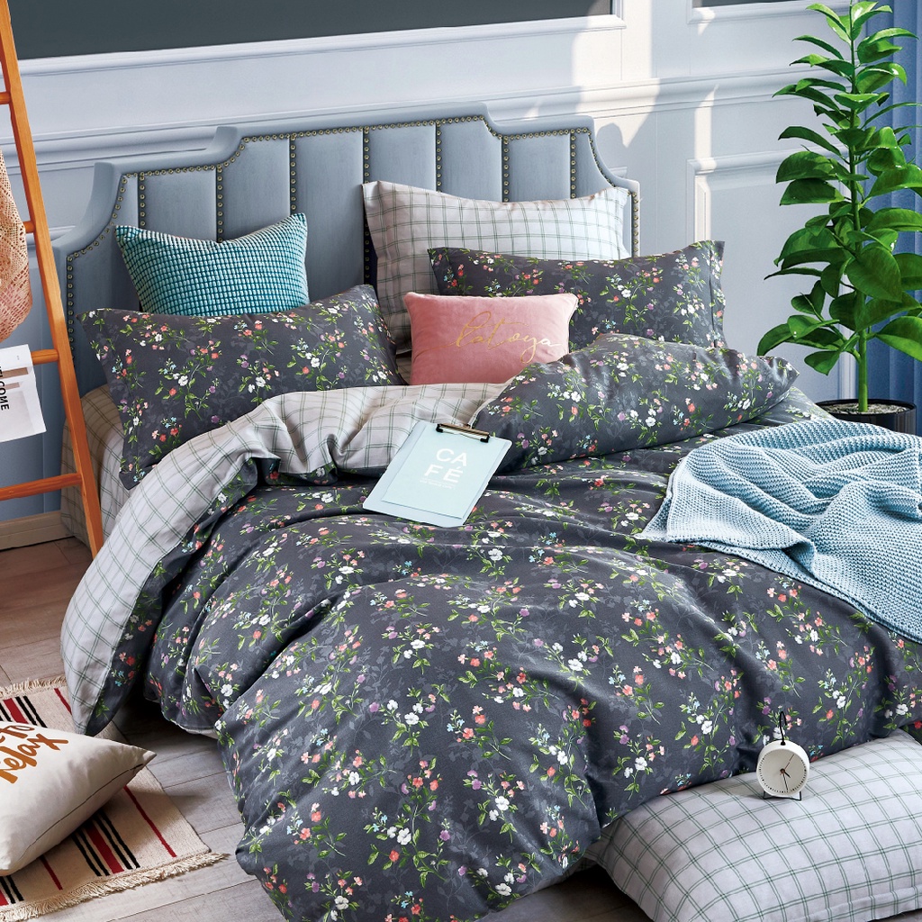 Bộ 5 món drap, áo gối kèm mền NIN House Collins 100% Cotton Sateen - N190067